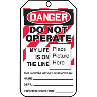 Do Not Operate Danger Lockout Tagout Tags, Cardstock, 3-1/4" W x 5-3/4" H, English MAS Chibougamau