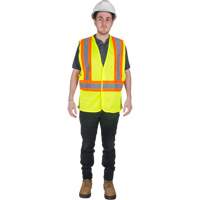 Veste de s&eacute;curit&eacute; pour la circulation, Jaune lime haute visibilit&eacute;, Moyen, Polyester MAS Chibougamau