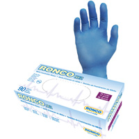 Gants jetables, 2T-Grand, Nitrile, 4 mils, Sans poudre, Bleu MAS Chibougamau