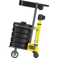 PLUS Barrier Post Cart Kit with Tray, 75' L, Metal, Yellow MAS Chibougamau