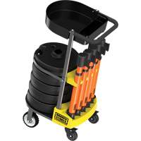PLUS Barrier Post Cart Kit with Tray, 75' L, Metal, Orange MAS Chibougamau