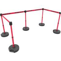 Ensemble de cinq montants pour barri&egrave;re PLUS, Plastique, 42" h, Ruban Rouge, Longueur du ruban 15' MAS Chibougamau