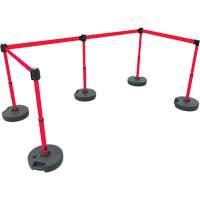 Ensemble de cinq montants pour barri&egrave;re PLUS, Plastique, 42" h, Ruban Rouge, Longueur du ruban 15' MAS Chibougamau