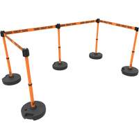 Ensemble de cinq montants pour barri&egrave;re PLUS, Plastique, 42" h, Ruban Orange, Longueur du ruban 15' MAS Chibougamau