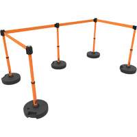Ensemble de cinq montants pour barri&egrave;re PLUS, Plastique, 42" h, Ruban Orange, Longueur du ruban 15' MAS Chibougamau