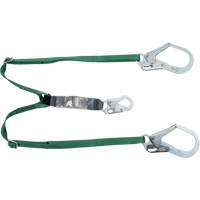 V-Series Lanyard, 6', Rebar Hook Center, Snap Hook Leg Ends, Polyester MAS Chibougamau