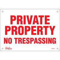 Enseigne Private Property, 7" x 10", Plastique, Anglais MAS Chibougamau