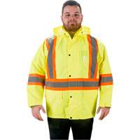 RZ1000 Rain Jacket, Polyester, Small, High Visibility Lime-Yellow MAS Chibougamau