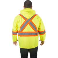 RZ1000 Rain Jacket, Polyester, Small, High Visibility Lime-Yellow MAS Chibougamau