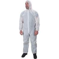 Hooded Coveralls, Medium, White, Polypropylene MAS Chibougamau