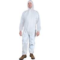 Hooded Coveralls, Medium, White, Microporous MAS Chibougamau