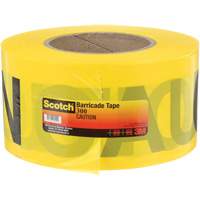 Ruban pour barri&egrave;res pour services publics souterrains Scotch, Anglais, 3" la x 1000' lo, 2 mils, Noir sur jaune MAS Chibougamau
