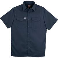 Chemise de travail &agrave; manches courtes en tissu crois&eacute; avec boutons-pression, Hommes, Petit, Bleu marine MAS Chibougamau