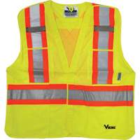 Safety Vest, High Visibility Lime-Yellow, 2X-Large/3X-Large, Polyester MAS Chibougamau
