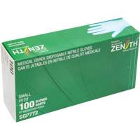 Puncture-Resistant Medical-Grade Disposable Gloves, Small, Nitrile, 4.5-mil, Powder-Free, Blue, Class 2 MAS Chibougamau