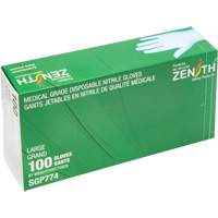Puncture-Resistant Medical-Grade Disposable Gloves, Large, Nitrile, 4.5-mil, Powder-Free, Blue, Class 2 MAS Chibougamau