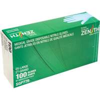 Gants jetables de calibre m&eacute;dical r&eacute;sistants &agrave; la perforation, 2T-Grand, Nitrile, 4,5 mils, Sans poudre, Bleu, Classe 2 MAS Chibougamau