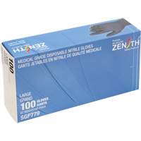 Puncture-Resistant Medical-Grade Disposable Gloves, Large, Nitrile, 5-mil, Powder-Free, Black, Class 2 MAS Chibougamau