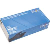 Puncture-Resistant Medical-Grade Disposable Gloves, Large, Nitrile, 5-mil, Powder-Free, Black, Class 2 MAS Chibougamau