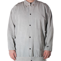 Veste de soudage en cuir de vache refendu, Cuir, Petit, Gris MAS Chibougamau