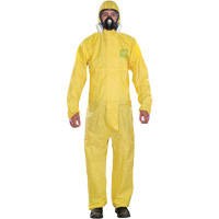 Microchem&reg; Medium-Duty Disposable Coveralls, Small, Yellow, Polypropylene MAS Chibougamau