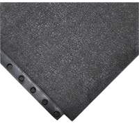 24/Seven&reg; Locksafe&reg; Anti-Fatigue Mat, Smooth, 3' x 3' x 5/8", Black, Natural Rubber MAS Chibougamau