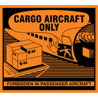 &eacute;tiquettes de manutention Cargo Aircraft Only, 4-3/4" lo x 4-1/4" la, Orange MAS Chibougamau