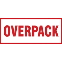 &eacute;tiquette de manutention Overpack, 6" lo x 2-1/2" la, Rouge/blanc MAS Chibougamau