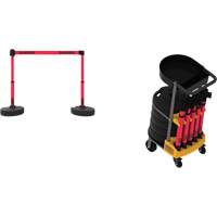 Plus Portable Barrier System Cart Package with Tray, 75' L, Metal/Plastic, Red MAS Chibougamau
