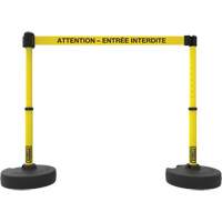 Ensemble de montants pour barri&egrave;re Plus, Plastique, 42" h, Ruban Jaune, Longueur du ruban 15' MAS Chibougamau