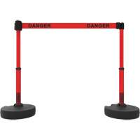 Ensemble de montants pour barri&egrave;re Plus, Plastique, 42" h, Ruban Rouge, Longueur du ruban 15' MAS Chibougamau