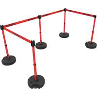 Ensemble de montants pour barri&egrave;re Plus, Plastique, 42" h, Ruban Rouge, Longueur du ruban 15' MAS Chibougamau