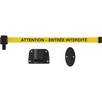 Syst&egrave;me de montage mural pour barri&egrave;re PLUS, Plastique, Fixation par vis, 15', Ruban Jaune MAS Chibougamau
