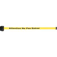 Wall Mount Barrier with Magnetic Tape, Steel, Screw Mount, 7', Yellow Tape MAS Chibougamau