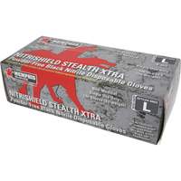 Gants jetables NitriShield Stealth Extra, Grand, Nitrile, 6 mils, Sans poudre, Noir MAS Chibougamau