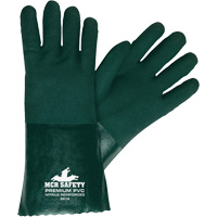 Chemical Resistant Gloves, Size Large, 14" L, PVC, Jersey Inner Lining MAS Chibougamau