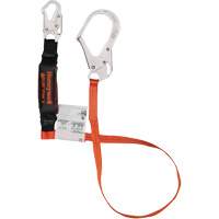 Titan Shock-Absorbing Lanyard, 6', Locking Rebar Hook Center, Locking Snap Hook Leg Ends, Polyester MAS Chibougamau