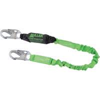 Miller&reg; StretchStop&reg; Shock-Absorbing Lanyard, 6', Locking Snap Hook Center, Locking Snap Hook Leg Ends, Polyester MAS Chibougamau