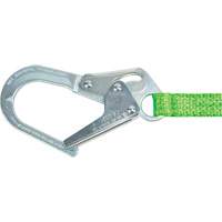 Miller&reg; HP Shock-Absorbing Lanyard, 4', Locking Rebar Hook Center, Locking Snap Hook Leg Ends, Polyester MAS Chibougamau