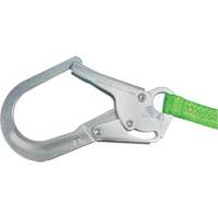 Miller&reg; HP Shock-Absorbing Lanyard, 4', Locking Rebar Hook Center, Locking Snap Hook Leg Ends, Polyester MAS Chibougamau