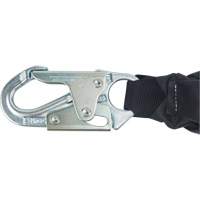 Miller&reg; HP Shock-Absorbing Lanyard, 4', Locking Rebar Hook Center, Locking Snap Hook Leg Ends, Polyester MAS Chibougamau