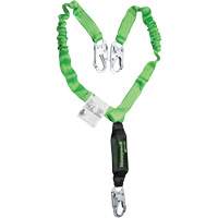 Miller&reg; StretchStop&reg; Shock-Absorbing Lanyard, 6', Locking Snap Hook Center, Locking Snap Hook Leg Ends, Polyester MAS Chibougamau