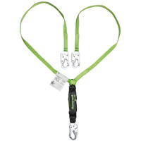 Miller&reg; HP Shock-Absorbing Lanyard, 4', Locking Snap Hook Center, Locking Snap Hook Leg Ends, Polyester MAS Chibougamau