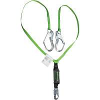 Miller&reg; HP Shock-Absorbing Lanyard, 6', Locking Rebar Hook Center, Locking Snap Hook Leg Ends, Polyester MAS Chibougamau