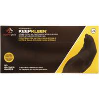 Gants jetables KeepKleen, Grand, Nitrile, 8 mils, Sans poudre, Noir MAS Chibougamau