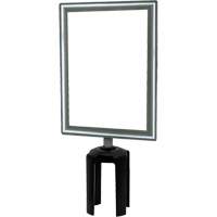Heavy-Duty Vertical Sign Holder with Tensabarrier&reg; Post Adapter, Polished Chrome MAS Chibougamau