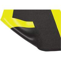 Airsoft Anti-Fatigue Mat, Pebbled, 3' x 5' x 3/8", Black/Yellow, PVC Sponge MAS Chibougamau