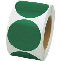 Pastilles de marquage color&eacute;es, Cercle, 3" lo x 3" la, Vert, Vinyle MAS Chibougamau