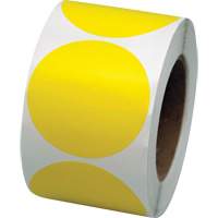 Pastilles de marquage color&eacute;es, Cercle, 3" lo x 3" la, Jaune, Vinyle MAS Chibougamau