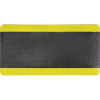 Anti-Fatigue Matting, Diamond, 1-2/3' x 3-1/4' x 3/4", Black/Yellow, Polyurethane MAS Chibougamau